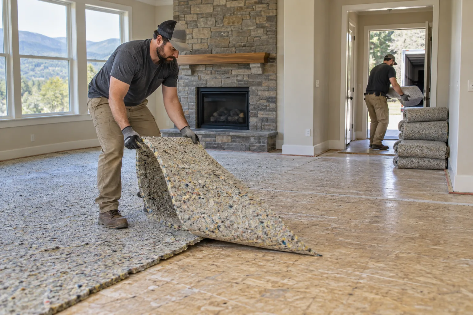 Carpet Padding Removal work in progress